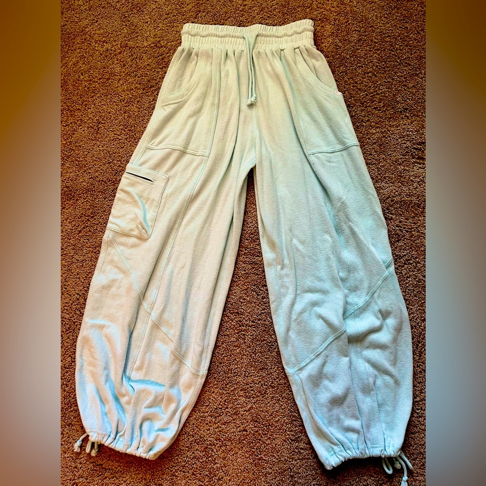 Light Blue Leisure Pants from Urban Outfitters, baggy and wide-legged. Size XS.
